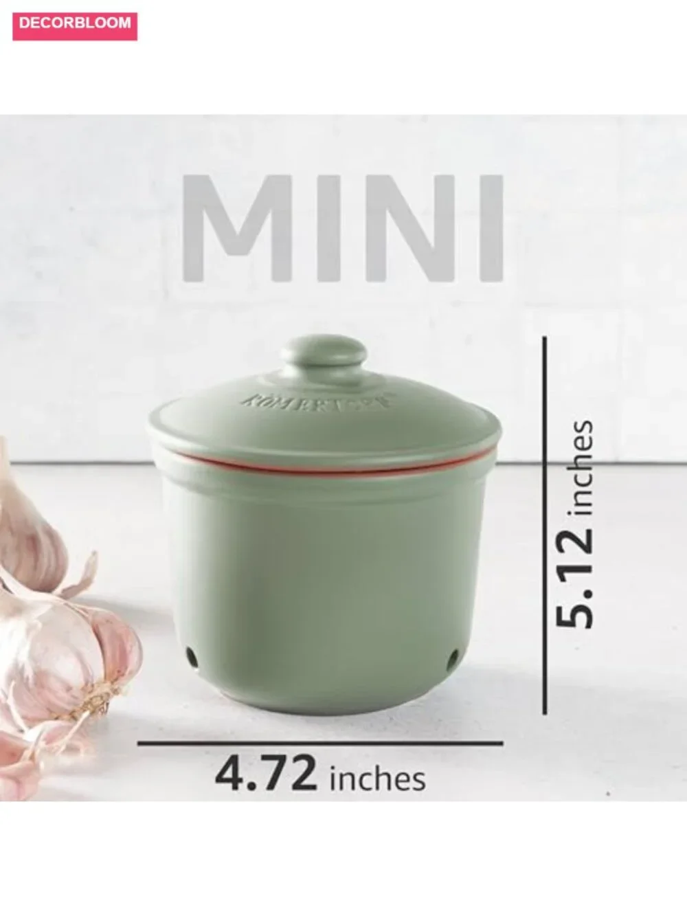 Romertopf Freshness Storage Potato Onion Garlic Clay Pot Set of 3 with Lids